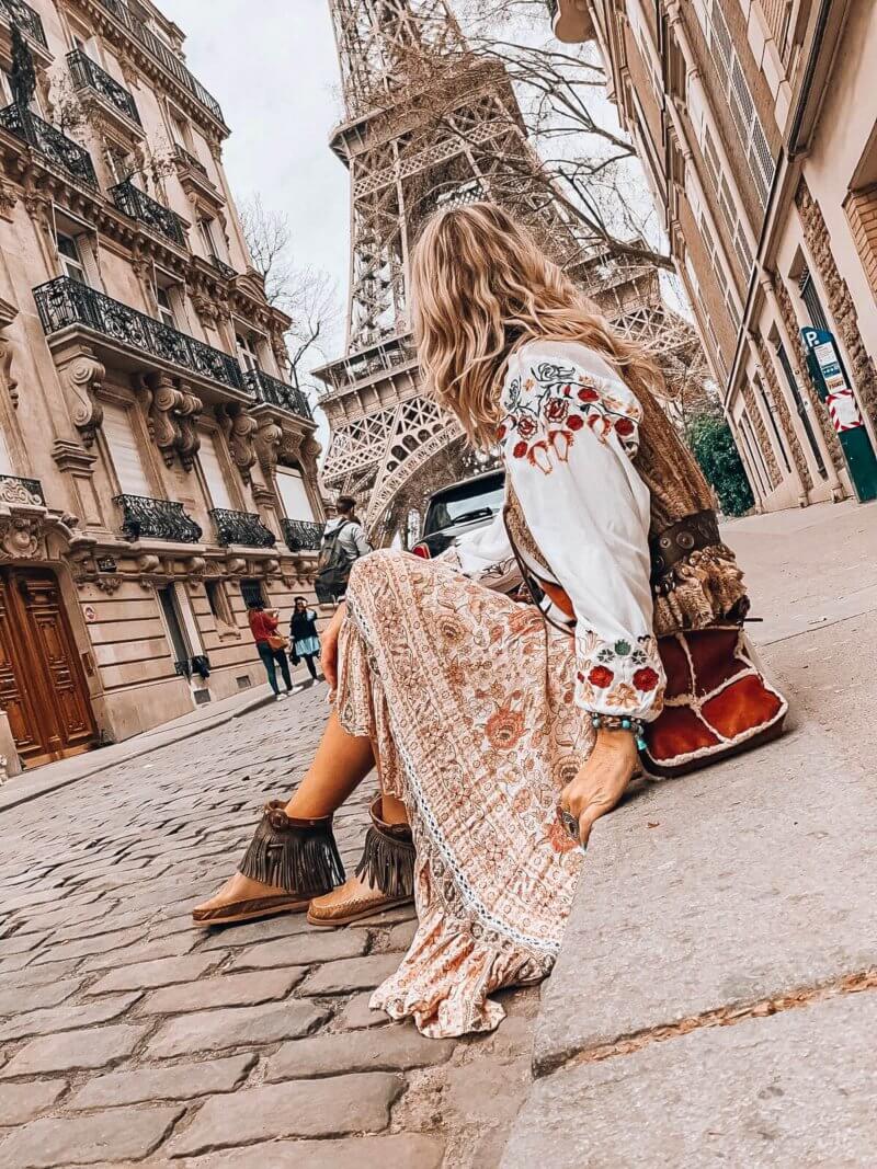 boho girl in Paris