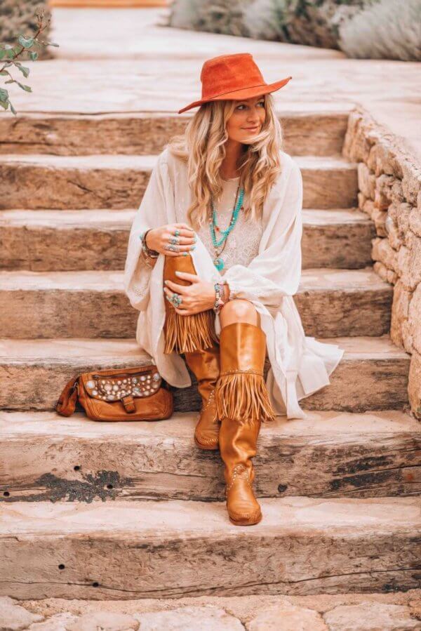 bohemian knee high boots