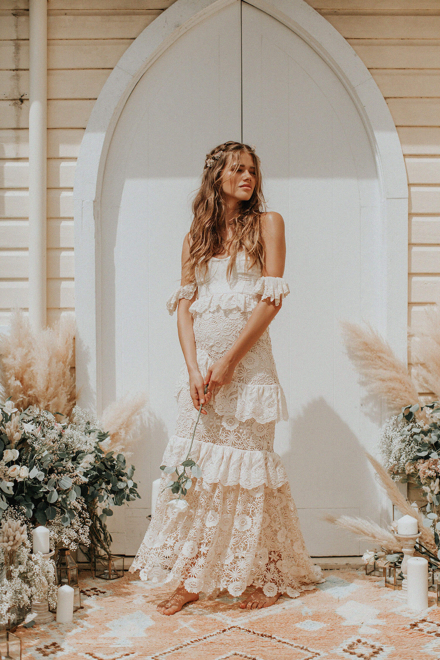 The most romantic boho  wedding  dresses  every bride will 