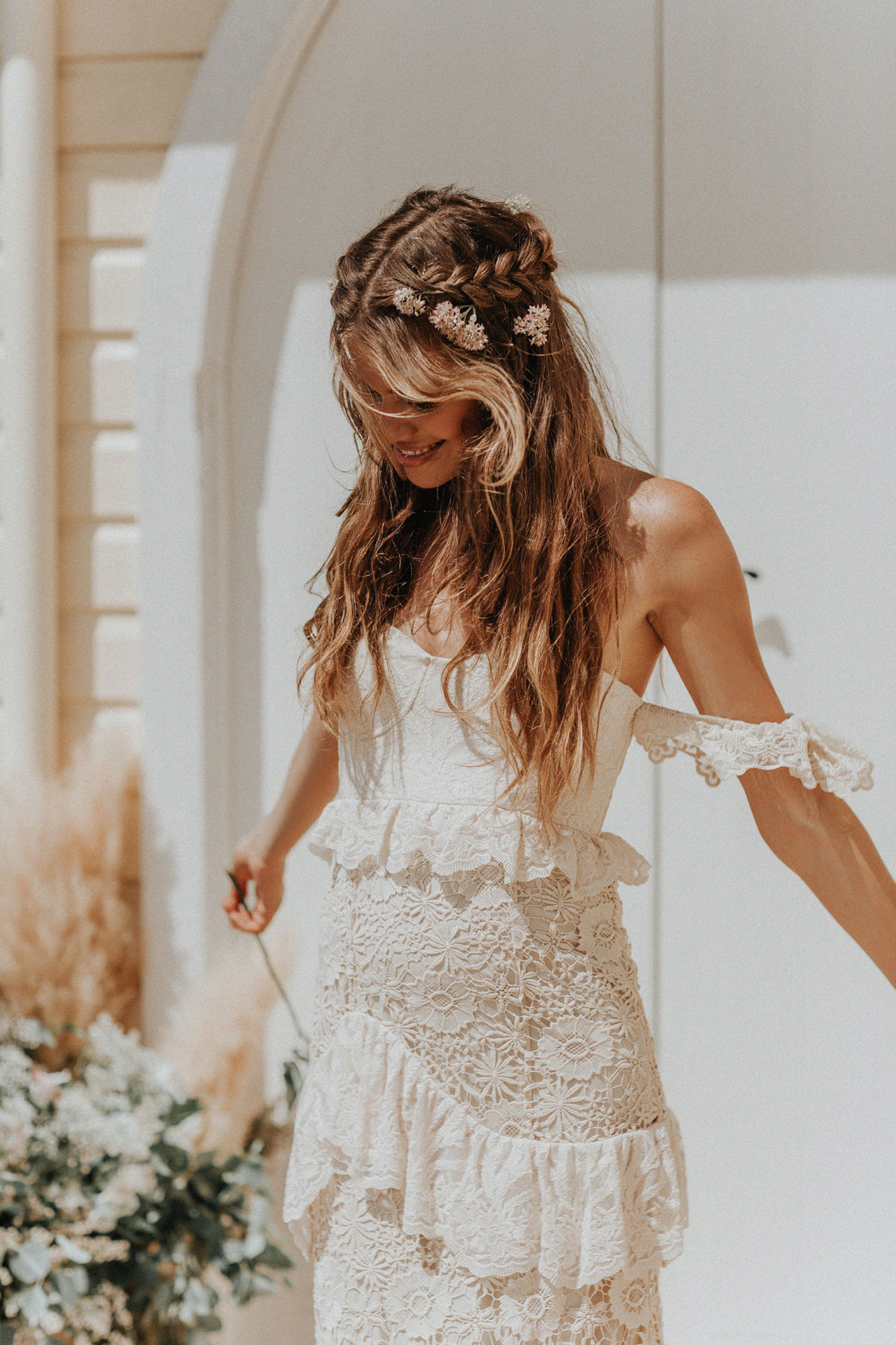 The most romantic boho  wedding  dresses  every bride will want