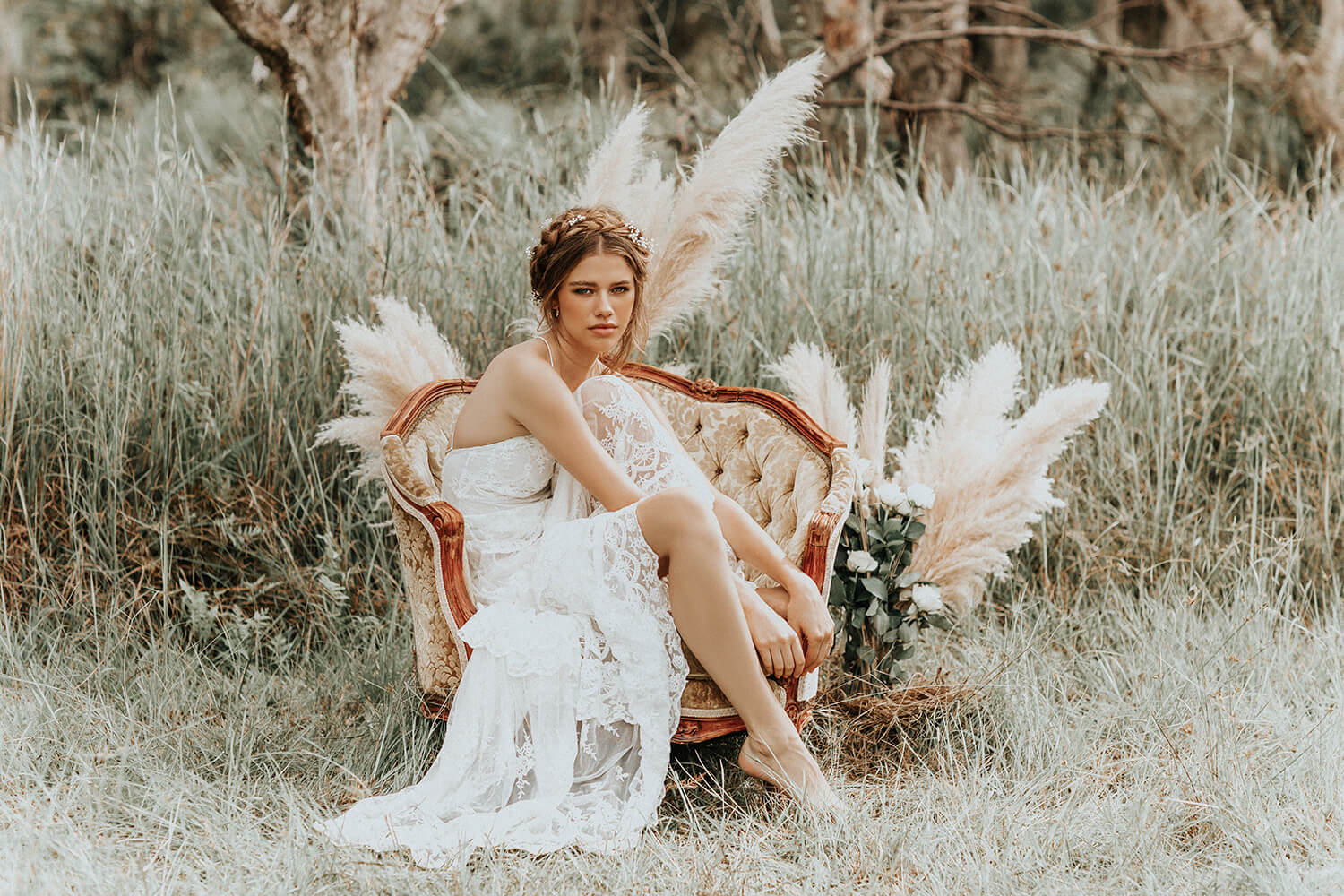 The most romantic boho  wedding  dresses  every bride will 