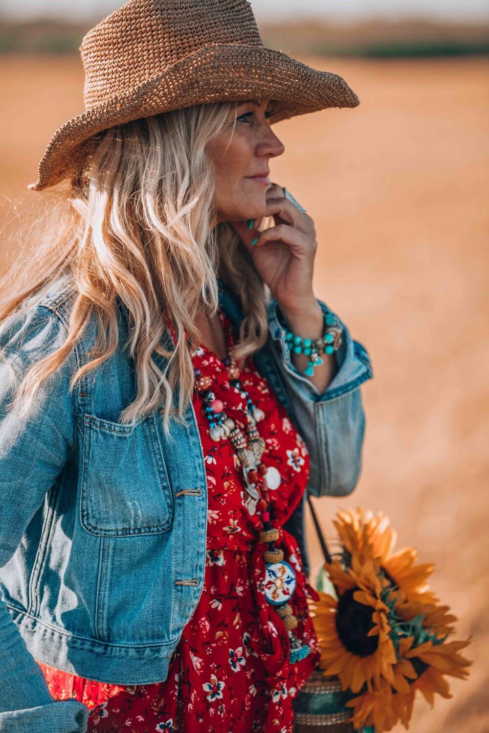 bohemian red dress 