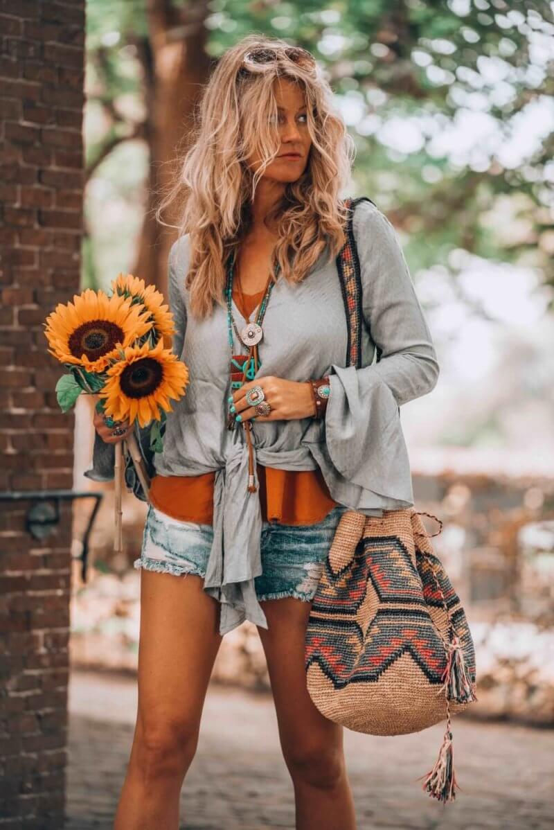 casual bohemian look 