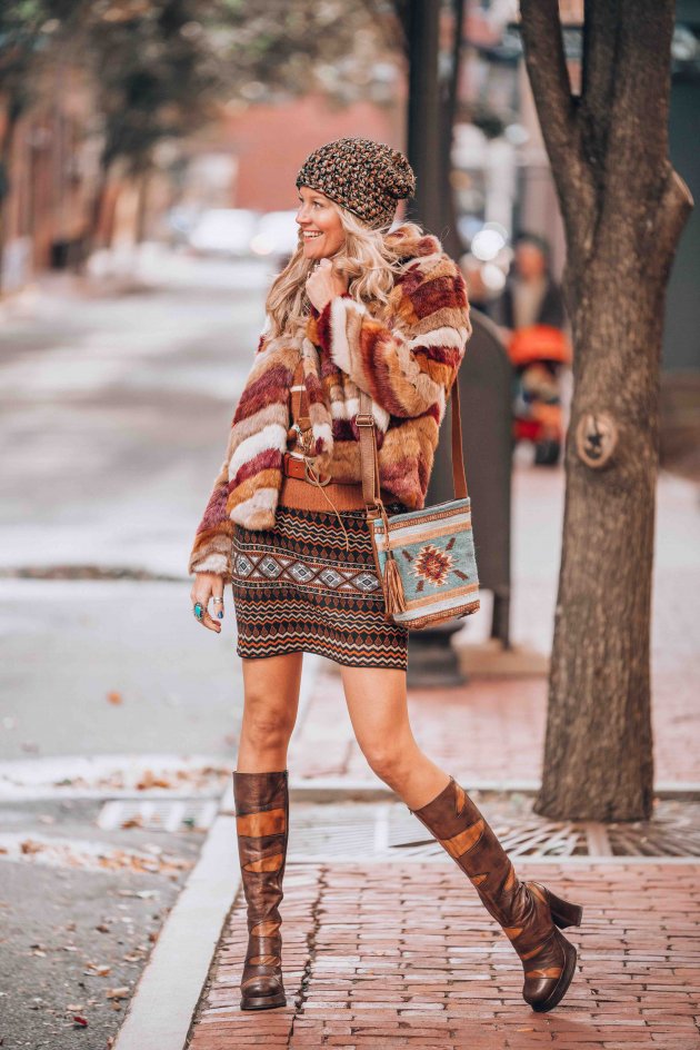 create your own trendy bohemian style with this fab faux fur jacket