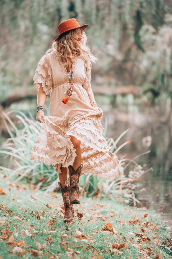 bohemian white maxi dress