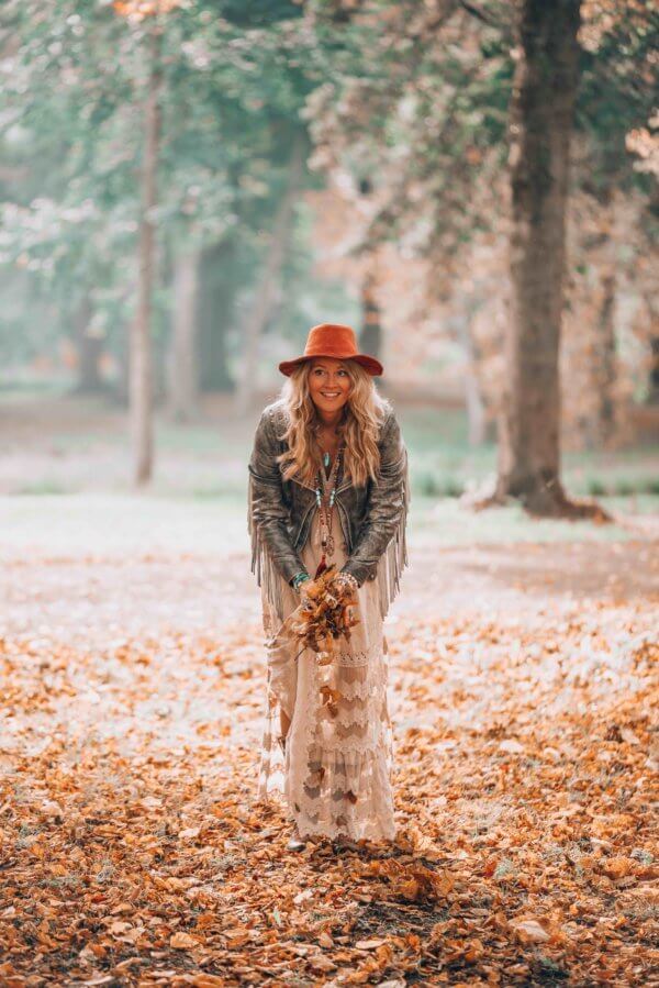 Ibizabohogirl wearing a bohemian maxi dress