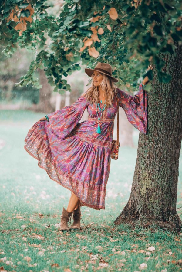 bohemian autumn dress