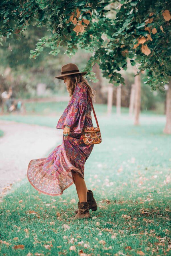 bohemian autumn dress