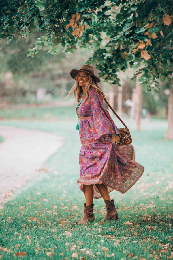 bohemian autumn dress