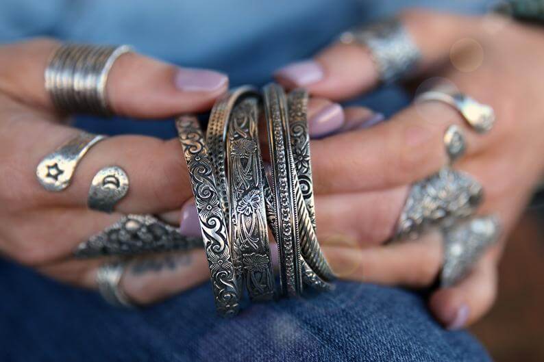 boho silver jewerly bracelets