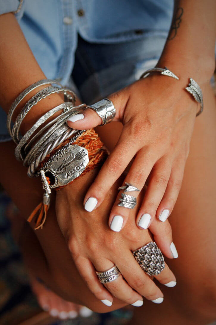 silver boho jewelry