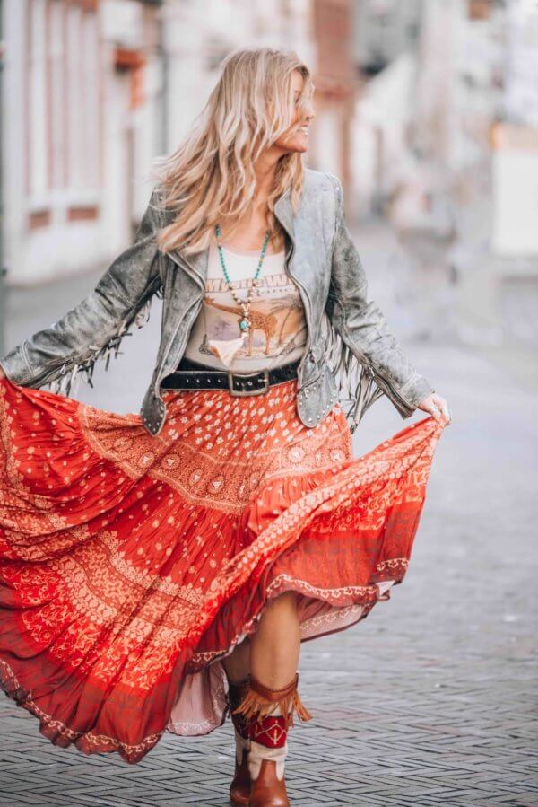 bohemian maxi skirt