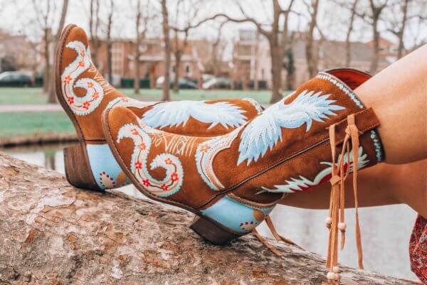 Some fabulous cowboy boots and a vintage maxi dress