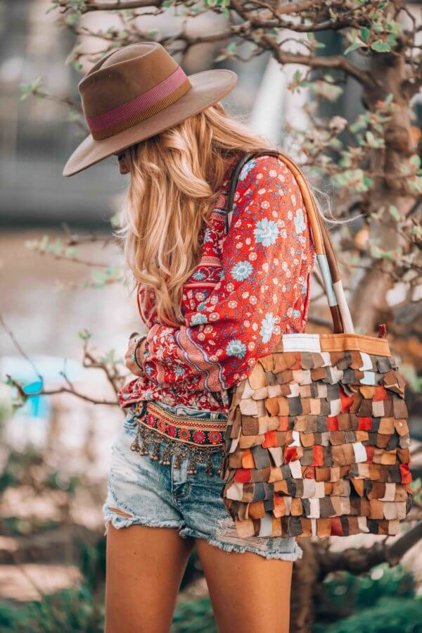 bohemian red blouse