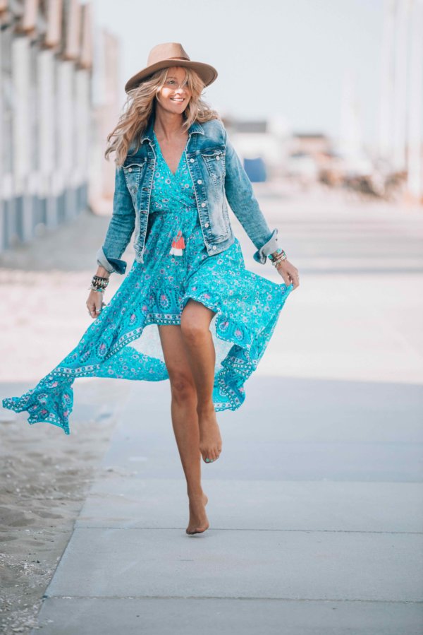 turquoise bohemian maxi dress 