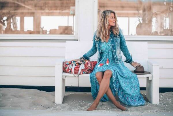 turquoise boho dress